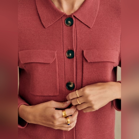 Sezane Betty Cardigan Rosewood - Picture 3 of 6